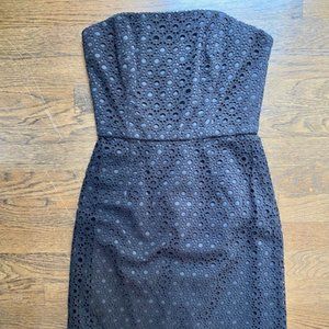 Shoshanna Dress, Cotton, Eyelet, Black, Sz 4